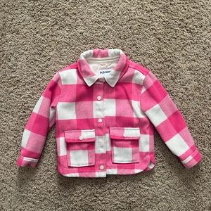 Old Navy Pink and White Checkered Shacket
